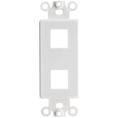 Decora Wall Plate Insert, White, 2 Hole for Keystone Jack