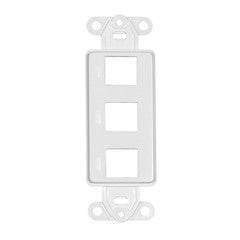 Decora Wall Plate Insert, White, 3 Hole for Keystone Jack