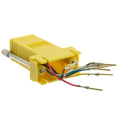 Modular Adapter, Yellow, DB9 Male to RJ45 Jack