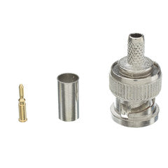 RG58 Solid Core BNC Male Crimp Connector, 3 Piece Set