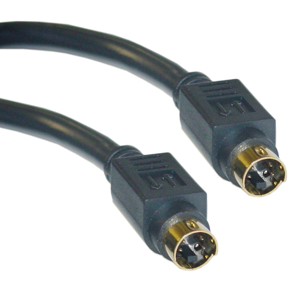 WholesaleCables 10S2-01112G 12ft S-Video Cable MiniDin4 Male Gold-plated connectores