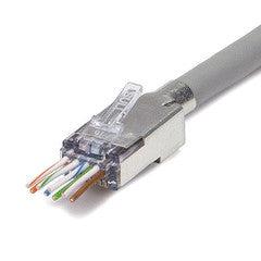 Platinum Tools ezEX-RJ45 Cat6a Shielded Crimp Plugs, external ground, 100 piece bag