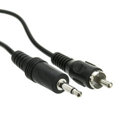 3.5mm Mono Male to RCA Male Cable, Black, 6 foot