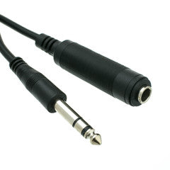 1/4 inch Stereo Extension Cable, TRS, 1/4 inch Male to 1/4 inch Female, 6 foot