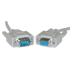 Serial Extension Cable, DB9 Male to DB9 Female, RS-232, UL rated, 9 Conductor, 1:1, 3 foot
