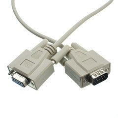 Null Modem Cable, DB9 Male to DB9 Female,  8 Conductor, 10 foot