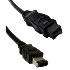 Firewire 400 9 Pin to 6 Pin Cable, Black, IEEE-1394a, 10 foot