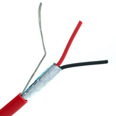 Shielded Plenum Fire Alarm / Security Cable, Red, 16/2 (16 AWG 2 Conductor), Solid, FPLP, Spool, 1000 foot