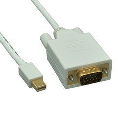 Mini DisplayPort to VGA Video Cable, Mini DisplayPort Male to VGA Male, 3 foot