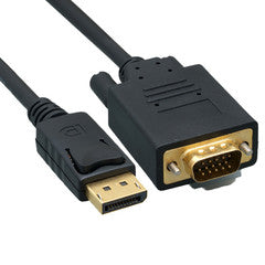 DisplayPort to VGA Video cable, DisplayPort Male to VGA Male, 15 foot