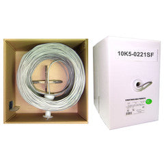 Security/Alarm Wire, Gray, 18/2 (18AWG 2 Conductor), Stranded, CMR / Inwall rated, Pullbox, 500 foot