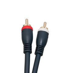 High Quality RCA Stereo Audio Cable, Dual RCA Male, 2 channel (Right and Left), Gold-plated Connectors, blue, 25 foot