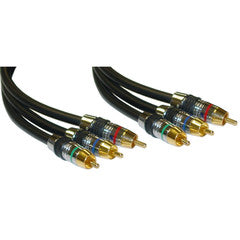 Premium Component Video RCA Cable, 3 RCA Male, 24K Gold Connectors, CL2, 75 foot