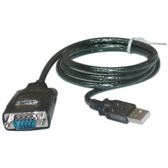USB to Serial Adapter Cable, USB Type A Male to DB9 Male, 3 foot