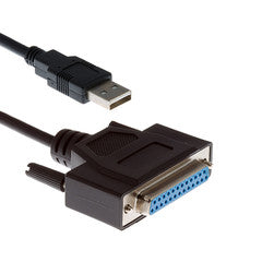 USB to Parallel Printer Adapter Cable, USB Type A to DB25 Female, 3 foot