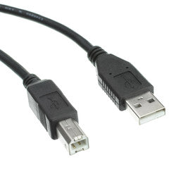 USB 2.0 Printer/Device Cable, Black, Type A Male to Type B Male, 10 foot