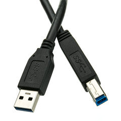 USB 3.0 Printer / Device Cable, Black, Type A Male to Type B Male, 3 foot