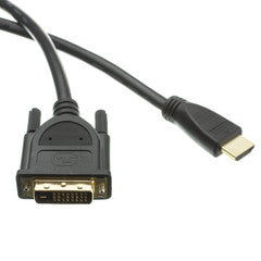 HDMI to DVI Cable, HDMI Male to DVI Male, 3 foot