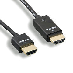 Ultra-Slim Active HDMI Cable, High-Speed with Ethernet , RedMere chipset, 4K@30Hz, 36AWG, black, 3 foot