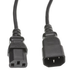 Computer / Monitor Power Extension Cord, Black, C13 to C14, 10 Amp, 1 foot