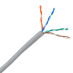 Bulk Cat5e Gray Ethernet Cable, Solid, UTP (Unshielded Twisted Pair), Pullbox, 500 foot