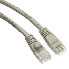 Cat5e Gray Ethernet Patch Cable, Snagless/Molded Boot, 2 foot