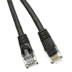 Cat5e Black Ethernet Patch Cable, Snagless/Molded Boot, 1.5 foot
