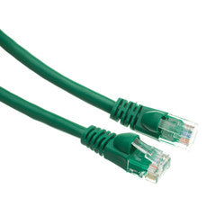 Cat5e Green Ethernet Patch Cable, Snagless/Molded Boot, 2 foot