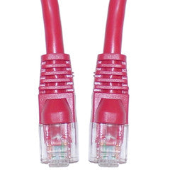 Cat5e Red Ethernet Crossover Cable, Snagless/Molded Boot, 25 foot