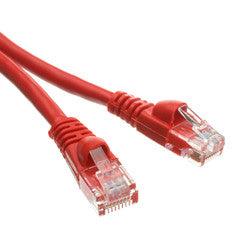 Cat5e Red Ethernet Patch Cable, Snagless/Molded Boot, 150 foot