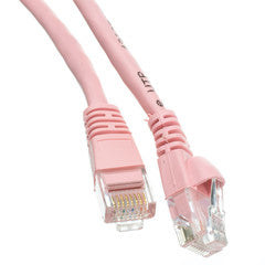 Cat5e Pink Ethernet Patch Cable, Snagless/Molded Boot, 100 foot