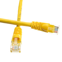 Cat5e Yellow Ethernet Patch Cable, Snagless/Molded Boot, 100 foot