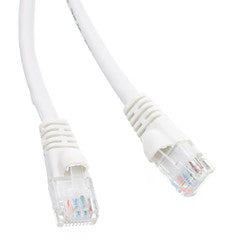 Cat5e White Ethernet Patch Cable, Snagless/Molded Boot, 100 foot