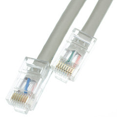Cat5e Gray Ethernet Patch Cable, Bootless, 2 foot