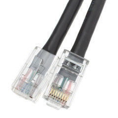 Cat5e Black Ethernet Patch Cable, Bootless, 2 foot