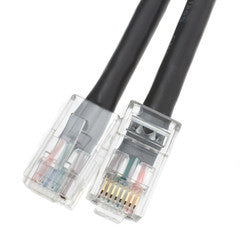 Cat5e Black Ethernet Patch Cable, Bootless, 5 foot