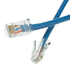 Cat5e Blue Ethernet Patch Cable, Bootless, 3 foot