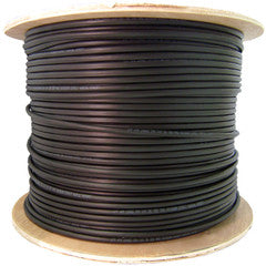 12 Fiber Indoor/Outdoor Fiber Optic Cable, Singlemode 9/125, Plenum Rated, Black, Spool, 1000ft