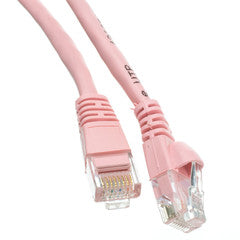 Cat6 Pink Ethernet Patch Cable, Snagless/Molded Boot, 25 foot