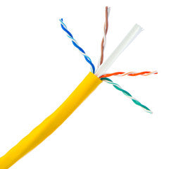 Bulk Cat6 Yellow Ethernet Cable, Stranded, UTP (Unshielded Twisted Pair), Pullbox, 1000 foot