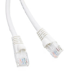 Cat6 White Ethernet Patch Cable, Snagless/Molded Boot, 100 foot