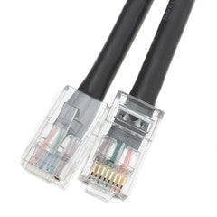 Cat6 Black Ethernet Patch Cable, Bootless, 5 foot