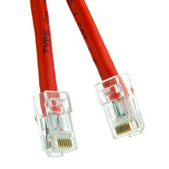 Cat6 Red Ethernet Patch Cable, Bootless, 10 foot