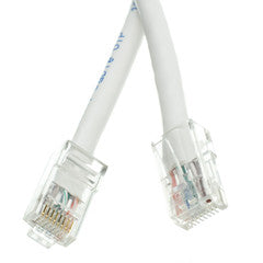 Cat6 White Ethernet Patch Cable, Bootless, 10 foot