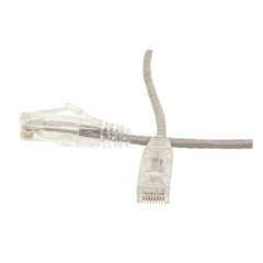 Cat6 Gray Slim Ethernet Patch Cable, Snagless/Molded Boot, 15 foot