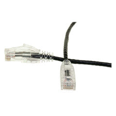 Cat6 Black Slim Ethernet Patch Cable, Snagless/Molded Boot, 3 foot