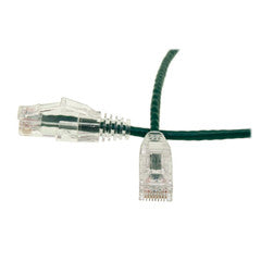 Cat6 Green Slim Ethernet Patch Cable, Snagless/Molded Boot, 3 foot