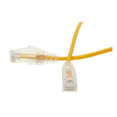 Cat6 Yellow Slim Ethernet Patch Cable, Snagless/Molded Boot, 3 foot