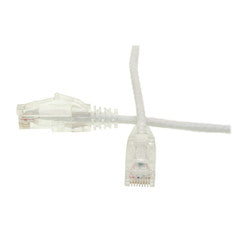 Cat6 White Slim Ethernet Patch Cable, Snagless/Molded Boot, 1 foot