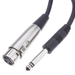 XLR Female to 1/4 Inch Mono Male Audio Cable, 6 foot